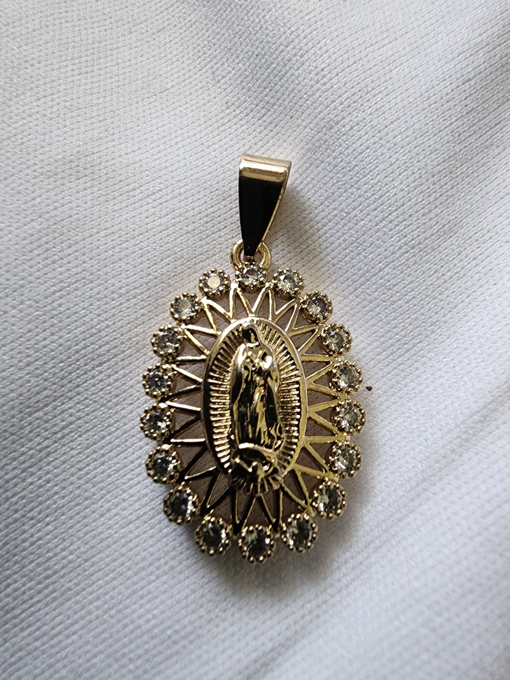 Gold Virgin Mary Oval Pendant Necklace - Women Jewelry